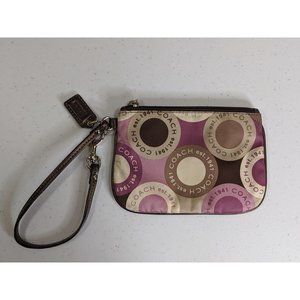 Coach Purple And Brown Wristlet